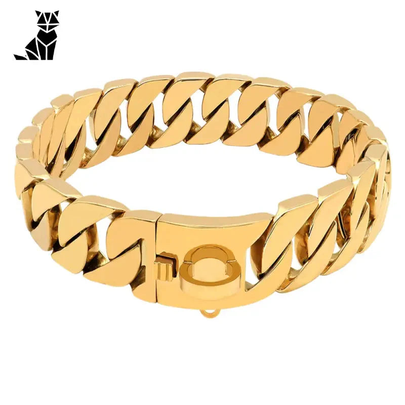 Bracelet de chaîne plaqué or - Collier majestueux pour grands chiens, élégant et durable